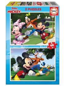 Puzzle Duplo 48 Peças - Mickey e os Amigos