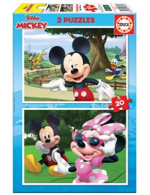 Puzzle Duplo 20 Peças - Mickey e os Amigos